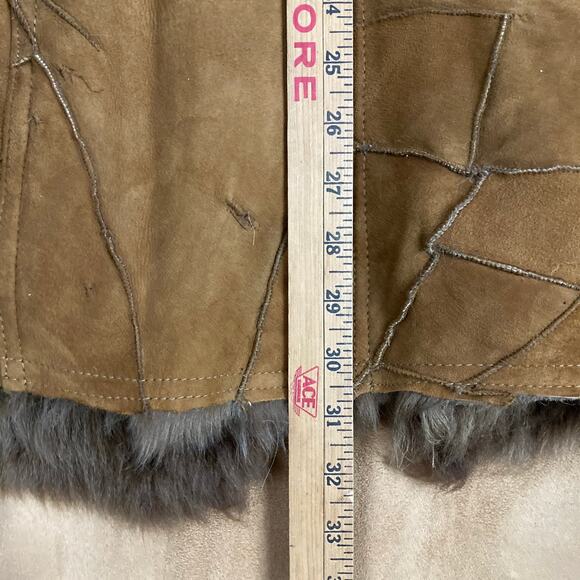Genuine Shearling Sheepskin Patchwork Penny Lane Leather Coat fits S-M - Picture 12 of 13